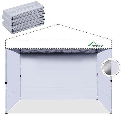 One-Touch Pop-Up-Pavillon 3 x 3 Wasserdicht Stabil Winterfest mit Seitenteile (Weiß, 3 x 3)
