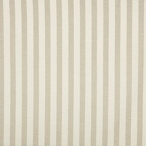 Kt KILOtela - Tela Loneta Hilo Tintado, Decoración, Cojines, Tapizar Sillas, Cortinas, Bolsos, Manteles, Delantales, Manualidades, 100 cm Largo x 280 cm Ancho, Rayas Dani, Beige ─ 1 Metro