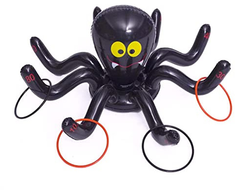 PPY Weihnachten Ringwurfspiel Erwachsene,Aufblasbare Werfen Spiel Aufblasbares Weihnachtsspiele mit 4 Ringen,Familien Weihnachtsparty Spiel Weihnachten Stapeln Ring Spiel für Kinder Weihnachten