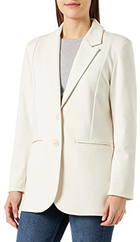 ICHI IHKATE SUS OVERSIZE BL Damen Blazer Longblazer Jacke Long-Blazer mit Knöpfen Stretch und Reverskragen, Größe:S, Farbe:Birch (130905)