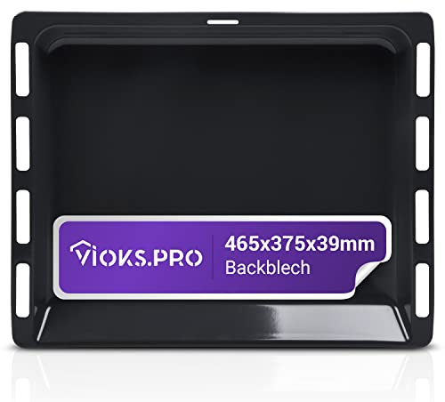 Vioks.pro Tiefes Backblech 465x375 x39 mm Ersatz für Siemens Backblech Bosch 00574912 & Fettpfanne Backofen emailliert/Backblech Ausziehbar