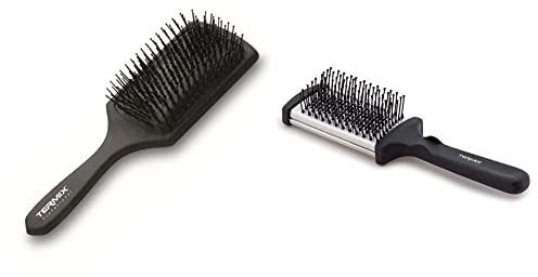 Termix Cepillo térmico plano grande- Cepillo de pelo Profesional plano desenredante- Aporta un efecto ultra liso al cabello - Disponible en dos tamaños,color negro
