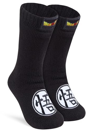 Dragonball Antirutschsocken Kinder Jungen, Dicke Socken Kinder und Teenager mit Spaßmotiven Gr. 36-40 - Anime Socken für Jungen (Schwarz)