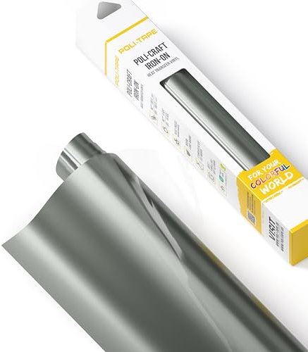POLI-FLEX® TURBO® - Transferfolie für Textilien - Flexfolie zum Aufbügeln, Plotterfolie für DIY Shirts, Bright Silver matt, 30,5 cm x 122 cm