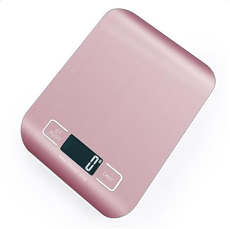 Kitchen Scale 10/5Kg Kitchen Digital Scales Stainless Steel Weighing For Food Diet Postal Balance Measuring Precision Electronic Scales Digital Kitchen Scale (Color : 10KG Rose gold)