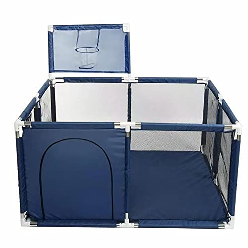 YAZOCO Laufstall Baby,122X180cm Mobiler Zaun Indoor and Outdoor Baby Playpen with Laufstall Baby Playpens with Breathable Mesh and Zip Door Mobiler Zaun (blau 128X128cm)