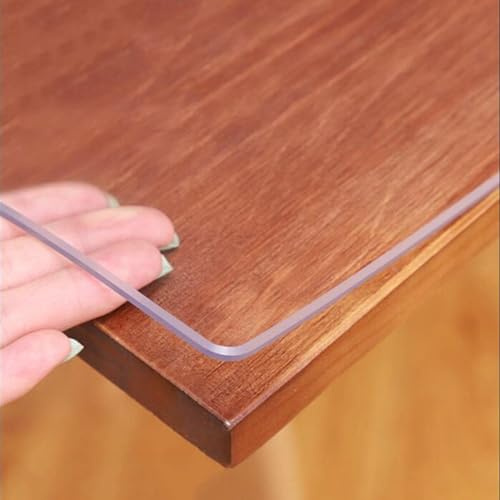 DZHTUF Mantel Transparente,Alfombrilla Escritorio PVC de 1mm de Grosor,40x60/60x120/90x200cm,Protector de Mesa Grande,Cubierta de Mesa Transparente,Cubierta de Mesa,W×L-100×250cm/39 * 98in
