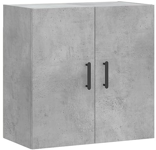 vidaXL Wandschrank, Hängeschrank mit viel Stauraum, Wandmontage Badschrank Medizinschrank, Aufbewahrungsschrank für Wohnzimmer, Betongrau Holzwerkstoff