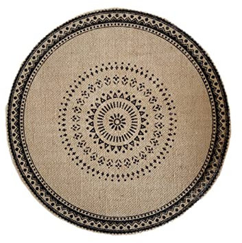 Platzsets Rund - Gewebte Tischsets Waschbar | Boho Baumwolle Platzsets Untersetzer Hitzebeständig Und rutschfest Für Küche Par Hochzeit | Durchmesser 38cm