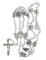 lazzaro italy Rosario religioso católico VIA CRUCIS oración mujer. Collar con cuentas de cristal. Estaciones y cruz plateadas. Corona de Cuaresma. artesanía italiana