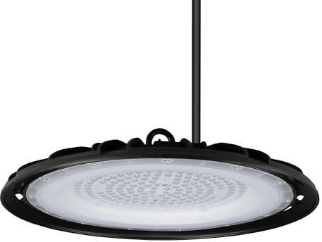 Ledvion Energieeffizienter LED High Bay Sensor, 150W, 110lm/W, 22.000 Lumen, 3000K, IP65, Dimmbar, 2 Jahre Garantie, Professionelle UFO-Lampe, IP65 Zertifizierung