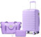 LARVENDER Set di valigie da 5 pezzi, bagagli espandibili Softside, Viola, 3 Piece Set(20inch)
