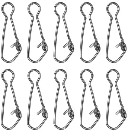 PATIKIL 150 Unidades Broches de Pesca de Alta Resistencia 41 Libras Negro | Conectores de Acero Inoxidable, para Línea de Pesca, Clips Giratorios de Cambio Rápido