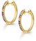 Amberta Lumini Damen 925 Sterling Gold Regenbogen Ohrringe: Gold Creolen Ohrringe mit Buntem Kristall 20 mm