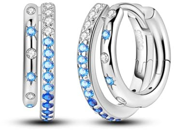 Parmuz 925 Sterling Silber -Ohrring -Reifen für Frauen Leichter Stern Moon Evil Eye Twughed Huggie Hoop Ohrringe mit kubischen Zirkonia hypoallergen klobig ähnen Ohrringen für Mädchen