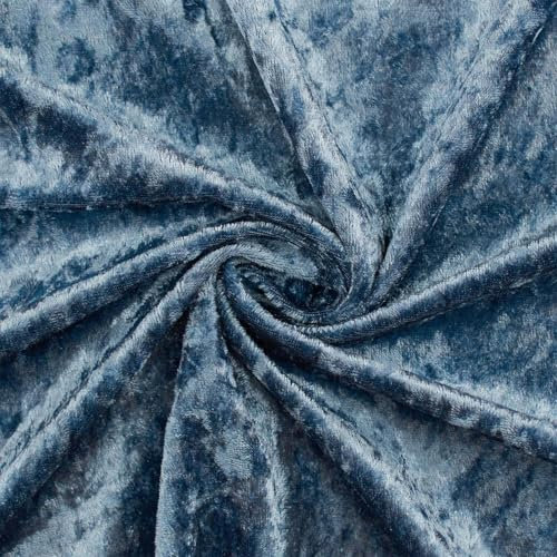 Pannesamt Stoff glänzend, uni jeansblau (Länge am Stück: ab 50cm / Breite: 150cm)