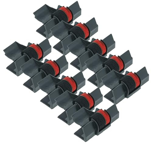 vhbw 10x Farbrolle Farbwalze Schwarz Rot kompatibel mit Triumph-Adler 4212 PDL