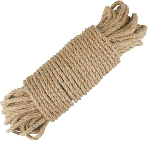 1MM 2MM 3MM 4MM 6MM 8MM 10MM Cordon en Jute Naturel Marron Cordon d'emballage Cadeau - Cordon décoratif pour Emballage, Bricolage, Artisanat, Fleuriste, décoration (6MMX50M)