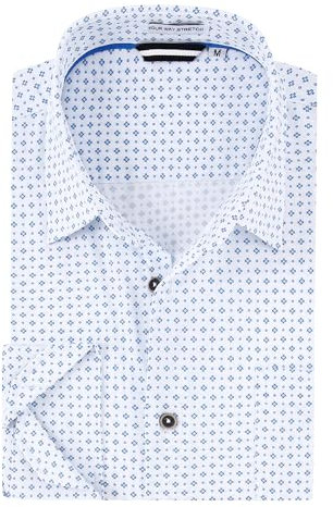 Alex Vando Chemise imprimée à manches longues pour homme, coupe droite boutonnée, Croix Blanche 552, Taille S