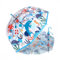Kinder Regenschirm Kinder mit Kuppeldach Leichtes Niedliches Lustiges Design, Wind- und Regenschutzschirm,Stockschirm in Glockenform Transparent - Geschenke für Jungen und Mädchen(Blau Delfin)