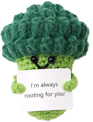 FHBHJNATC Brokkoli Kuscheltier, Positive Geschenke, Gehäkelte Kuscheltiere, Jubelndes Geschenk Für Freunde Ermutigung Party-Dekoration Abschiedsgeschenk Kollegen, Geschenke Abschiedsgeschenk