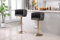 Modern Set Of 2 Bar Stools - 360 Degree Swivel Velvet Bar Chairs With Gold Base - Adjustable Counter Height For Kitchen, Dining Room, Cafe Pub (2, Dark Grey)