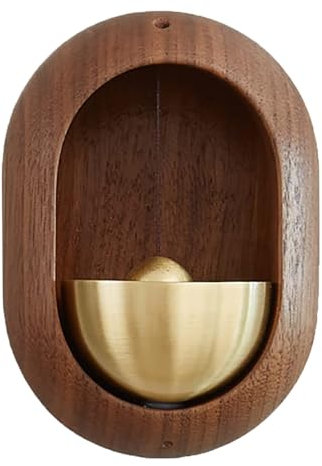 Shopkeeper Bell for Door Opening, doorbell for Entry, Hanging Bell for Home Office Store Door Alarm Bell and Decoration, Magnetic Wooden doorbell (Walnut)