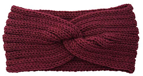 Haarhaube Trockner Dauerwelle Hair Bonnet Satin Winter Strick weiches Headband Stretch Frauen Headband Headband Mütze Schal Damen Gelb Mütze Schal Damen Grau (Wine, One Size)