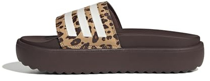 adidas Mujer Adilette Platform Slides, Shadow Brown/Cloud White/Magic Beige, 37 EU