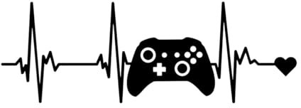 Herzschlag Videospiel-Controller Wandtattoo Gaming Zone Gamer Joystick Gamepad Wandaufkleber Spielzimmer-L-38x112cm-Black