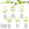 Osterdeko Frühling Windspiel Bastelset Kinder, 12 Stück Holz bastelset Ostern Kinder, Osterhase Ostereier Blumen Schmetterlinge - Bastelhandwerk zum Bemalen für Osterndeko Frühling Mädchen Junge