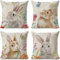 Sunshine smile 4 Stück Ostern Kissenbezug,45x45cm Ostern Dekokissenbezüge,Ostern Deko Kissenhülle,Kissen Ostern,Leinen Dekokissen,Frühling Happy Easter Zierkissenbezug Couch Wohnzimmer Deko