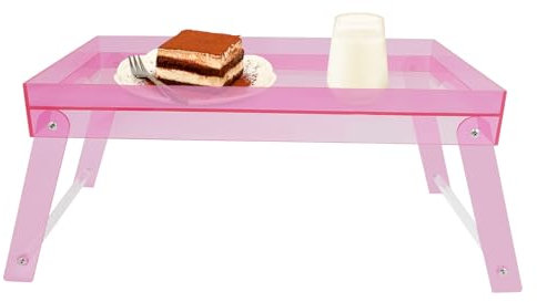 Acrylic Bed Tray with Foldable Legs, Multipurpose Breakfast Tray for Couch or Bed, for Bedroom Living Room Birthday Wedding School