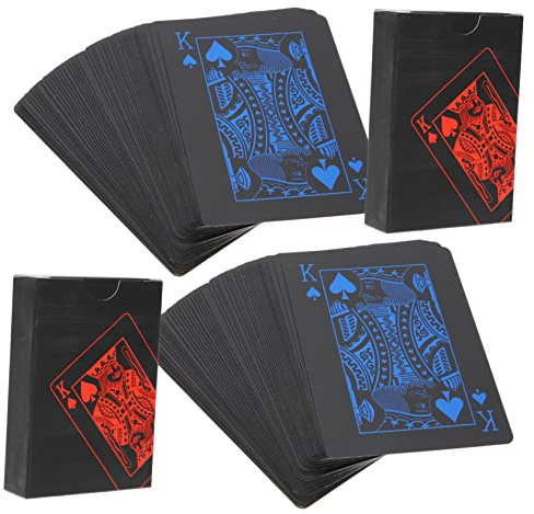 NAMOARLY 2stücke wasserdichte Pokerkarten Kreative Und Langlebige Spielkarten Für Partys Und Wettbewerbe Für Erwachsene Und Schwarz PVC