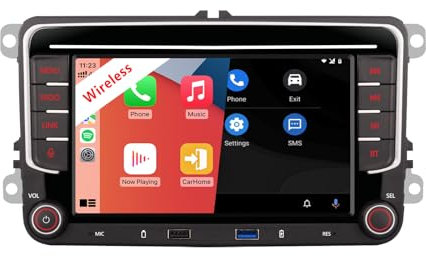Audio per VW Golf/Passat/Tiguan con Wireless Carplay Andriod Auto Aggiornamento del sistema Qualità del suono Hi-Fi OEM | 5.0 con sistema audio DSP Regolazione intelligente del suono | Plug-and-Play