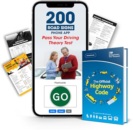 2026 Driving Theory Test Kit – Pass First Time with Official Highway Code Book, Flash Card App, Fact Sheets & Progress Tracker for UK Learner Drivers (Age 16+ birthday)