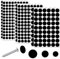 580 Stück Schraubenabdeckung 12mm/15mm/21mm Selbstklebend PVC Abdeckkappen Rund Schwarz wasserdichte Schraubenloch Aufkleber für Schreibtische, Wandschränke, Möbel