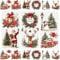 WANDIC 3 Bogen Weihnachtsaufkleber Groß, Vintage Sticker Weihnachten, Möbel Aufkleber, Wasserdicht, Rub on Sticker Weihnachten Dekor für Junk Journal und Scrapbook, 15 x 30 cm
