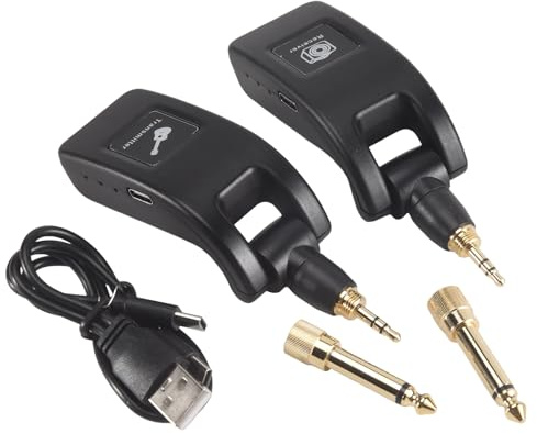 Rersduyt Guitar Wireless System Audio Transmitter Receiver USB Rechargeable Wireless System for Electric Guitar Easy Install Easy to Use