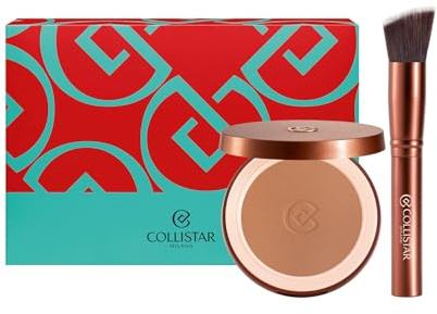 Collistar Geschenkset Make-Up für Damen, Bronzing-Pulver mit Seideneffekt, 4,4 Hawaii, matt, 10 g, Tropfenpinsel, elegante Tasche, natürliche Farbe und sonnengeküsste Haut