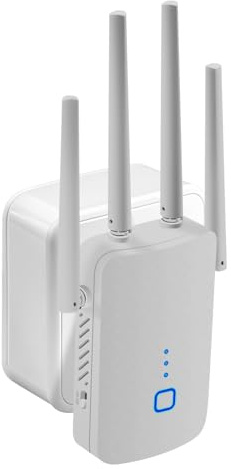 MEETOWN Ripetitore WiFi con Gigabit LAN, WPS, modalità AP, Compatibile con Tutti i Router WiFi Standard, dispositivi Wi-Fi, Alexa