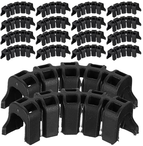 Veemoon Lot de 100 Pinces à Légumes en Plastique Noir Clips de Support pour Tomates et Plantes Grimpantes Outil de Pliage pour Vigne Fixation Anti-Casse Adapté Jardin Intérieur et