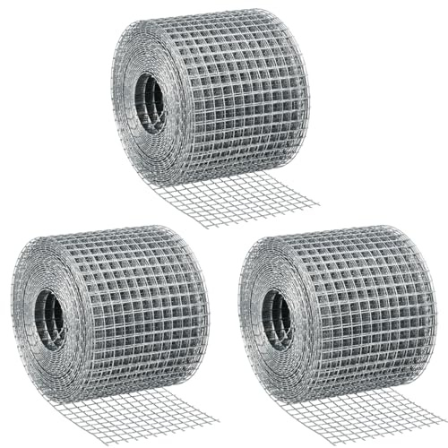 3 Rolls Rat Mesh, Rodent Proofing Wire Metal Mesh to Block Rats, Mice & Rodents, for Filling in Gaps & Vents Around Home & Garden, 6m x 75mm/Roll