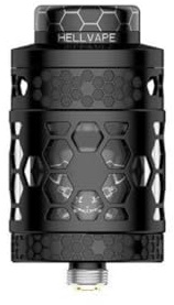 Hellvape Dead Rabbit 4 Pro RTA Atomizador reconstructible – Deck Dual Coil, diámetro de 28 mm, Top Airflow, antifugas – Sin líquido y sin nicotina (Matte Black)