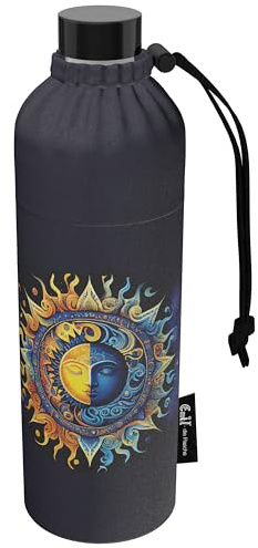 Emil Glas Trinkflasche 0,75l Moon – isolierte Flasche für Kinder & Erwachsene, auslaufsicher, schadstofffrei für Schule, Freizeit und Sport