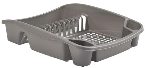 Whitefurze Dish Drainer, Plastic, Silver, Large
