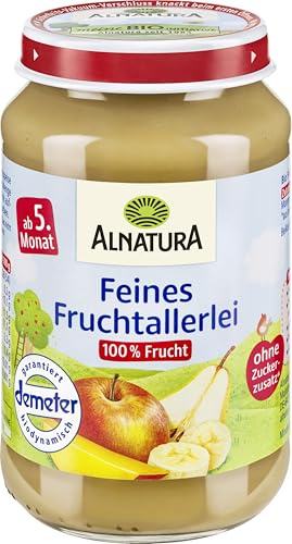 Alnatura Demeter Bio Feines Fruchtallerlei, glutenfrei, 6er Pack (6 x 190 g)