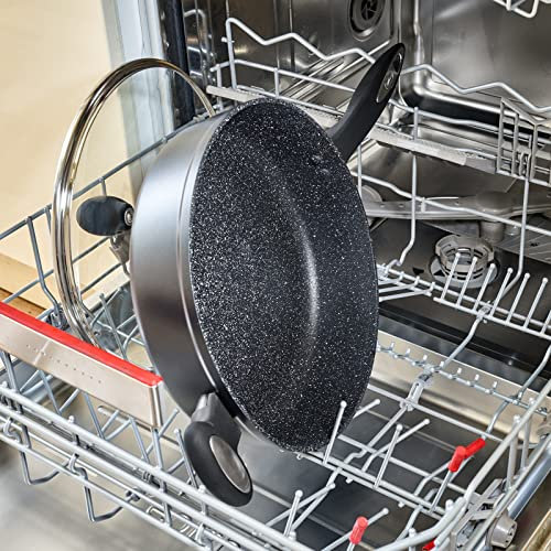 zyliss E980069 Ultimate Padella Sauté, 28cm, Alluminio Forgiato, Nero, Rivestimento Antiaderente, Adatto per Induzione e Lavabile in Lavastoviglie Antiaderente
