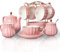 Pukka Home Porcelain Tea Sets British Royal Series, 8 OZ Cups& Saucer Service for 6, with Teapot Sugar Bowl Cream Pitcher Teaspoons and tea strainer for Tea/Coffee, (Pink)