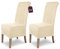 SCHEFFLER-Home Stuhlhussen 2er Set Leon Ecru/elastische Wildleder Hussen für Stühle/Robustes Freischwinger Hussen Set/Stuhlhussen Stretch & Lederoptik/Stuhl Hussen waschbar